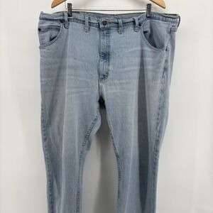 Wrangler Men's 42X28 (Tag 44X30) Jeans Vintage Flex Fit Waist Light Blue STAIN